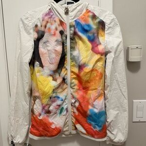 GSUS SINDUSTRIES Lined Windbreaker Full Zip Hoodie Watercolor Colorful Blur S
